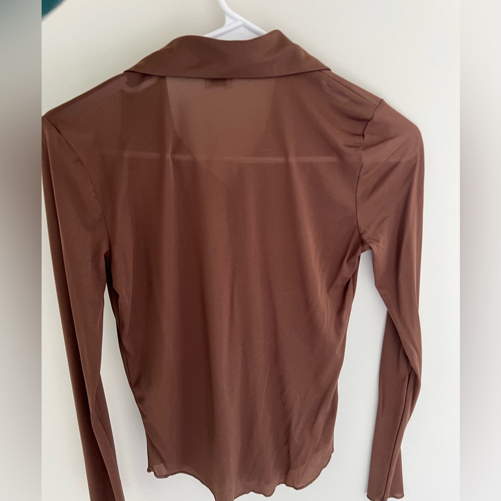 Brown Aritzia Wilfred Button Down Top - image 2